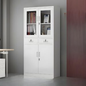4-Door Metallic Cabinet With Drawers