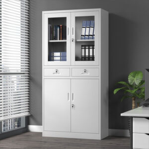 4-Door Metallic Cabinet With Drawers