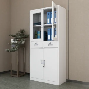 4-Door Metallic Cabinet With Drawers