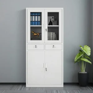 4-Door Metallic Cabinet With Drawers