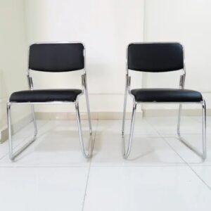 Stackable Chrome Office Chairs.