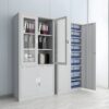 4-Door Half-glass Metallic Cabinet