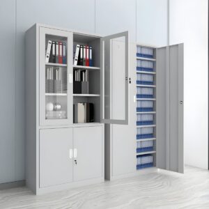 4-Door Half-glass Metallic Cabinet