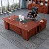 2.2m Executive Mahogany Office Desk